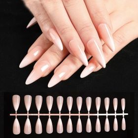 24Pcs Fake Nail Gradient French Ballet False Nails Daisy Design Manicure Nails Detachable Full Cover Press On Nail (Color: 355)