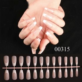 24Pcs Fake Nail Gradient French Ballet False Nails Daisy Design Manicure Nails Detachable Full Cover Press On Nail (Color: 315)